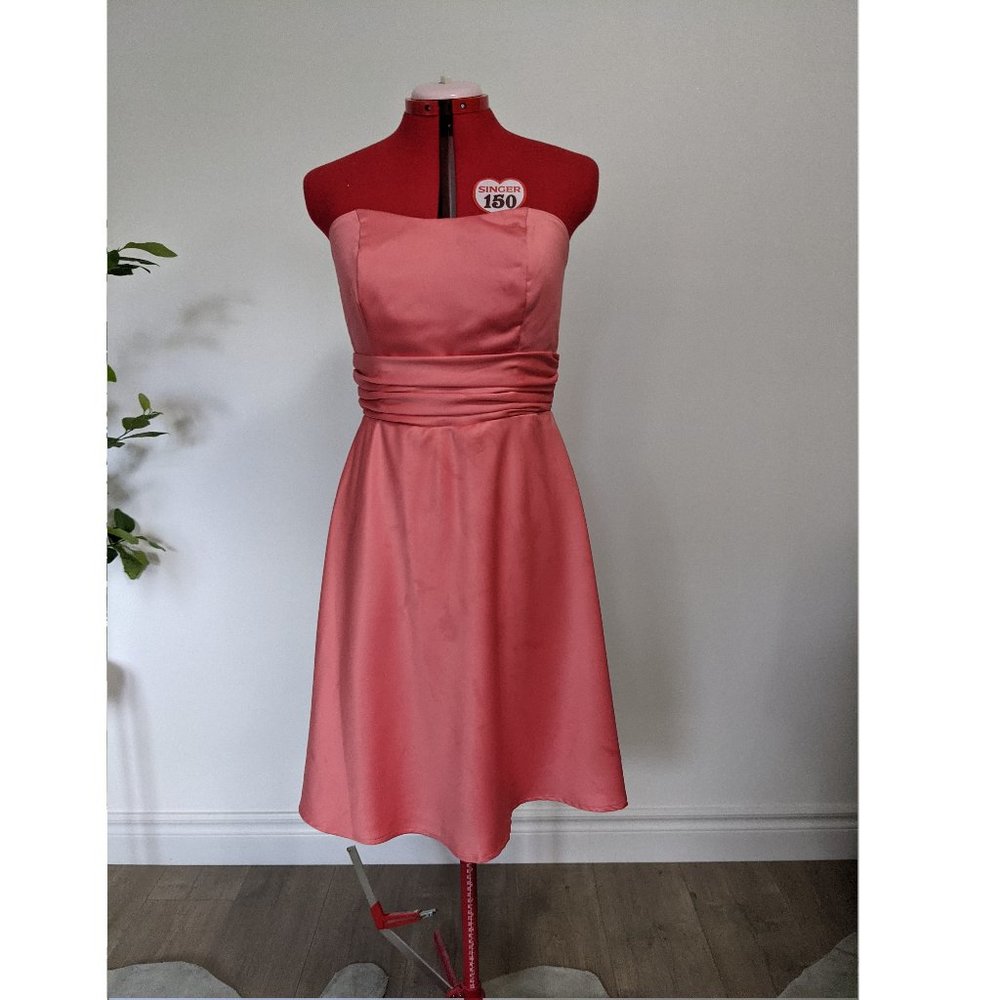 Satin double lined dusty rose strapless dress